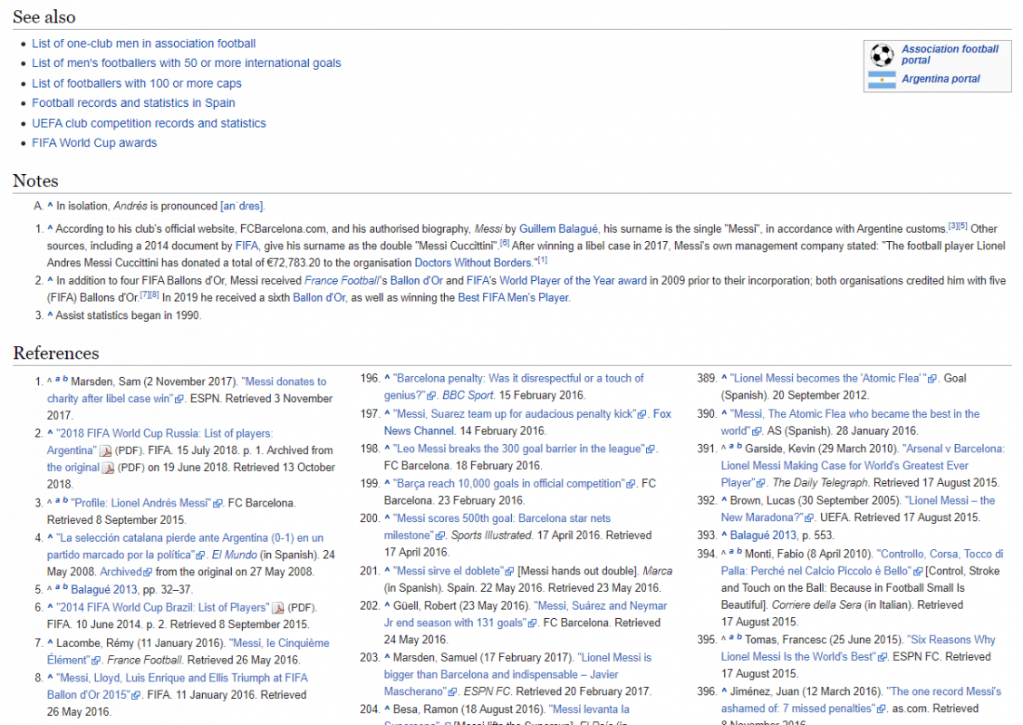 Reference Section on Wikipedia Page