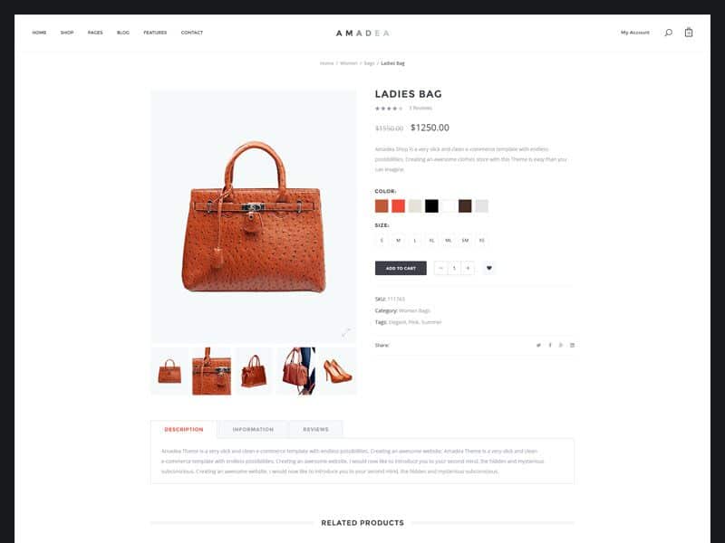 Amadea PSD | Product page, Web design inspiration, Website inspiration